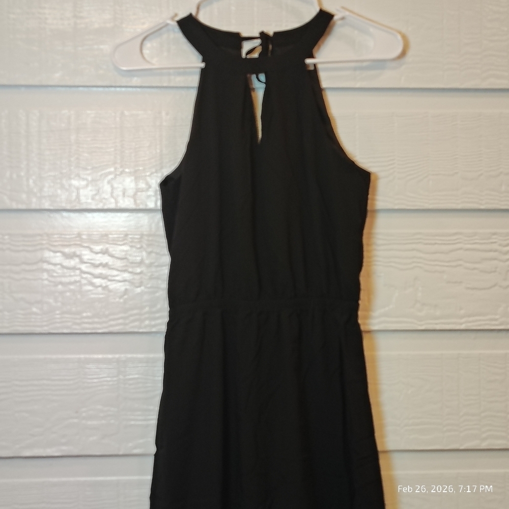 Banana Republic Women SZ 0 Black HALTER MAXI DRESS CHIC CLASSIC 100% VISCOSE